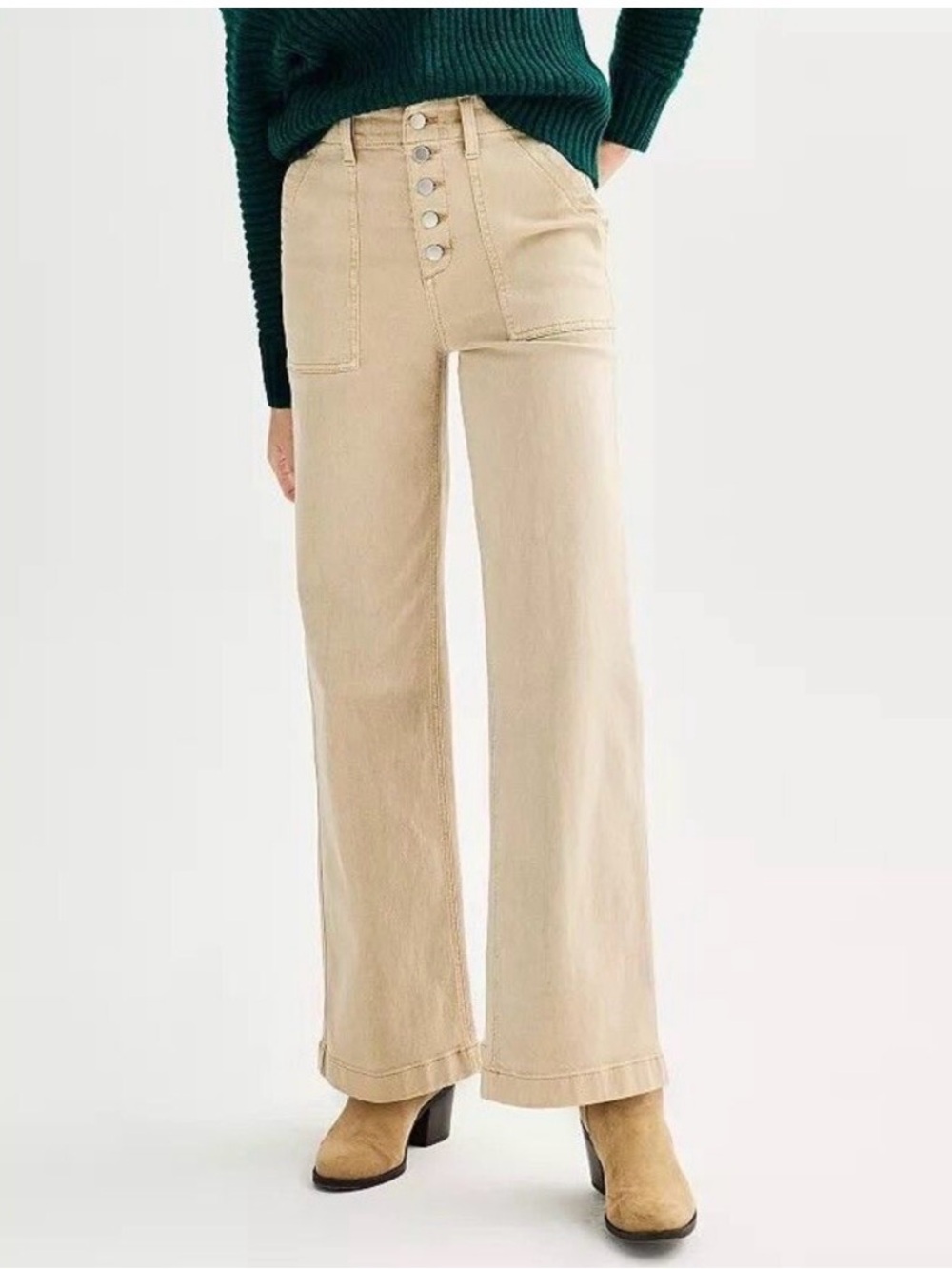 Women's Sonoma Goods For Life® Button-Fly Utility Wide Leg Pants